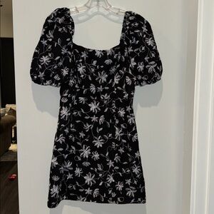 NWOT Black Floral Mini Dress